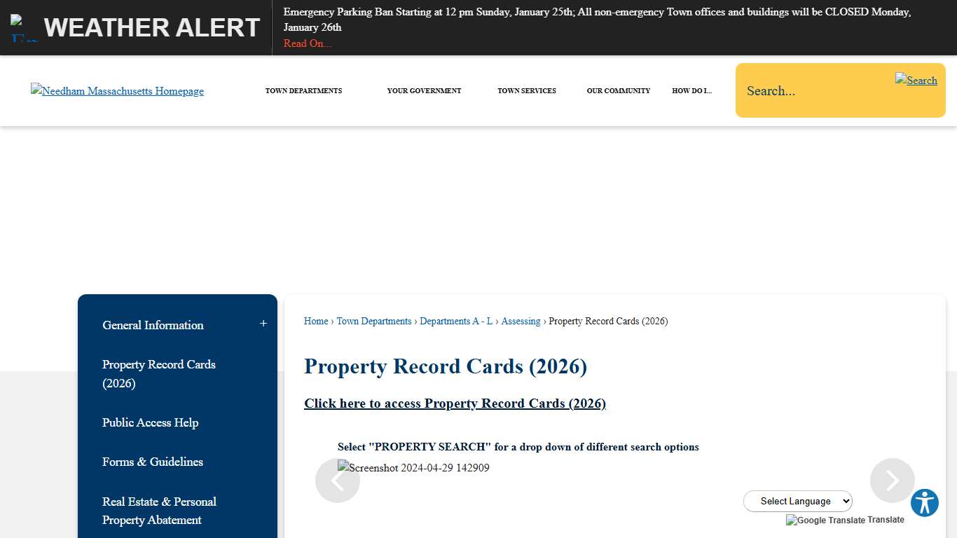 Property Record Cards (2026) Needham, MA